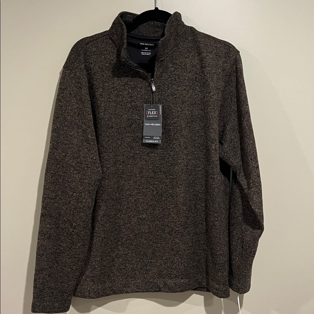 Van Heusen Men's Brown Zip-Up Sweater